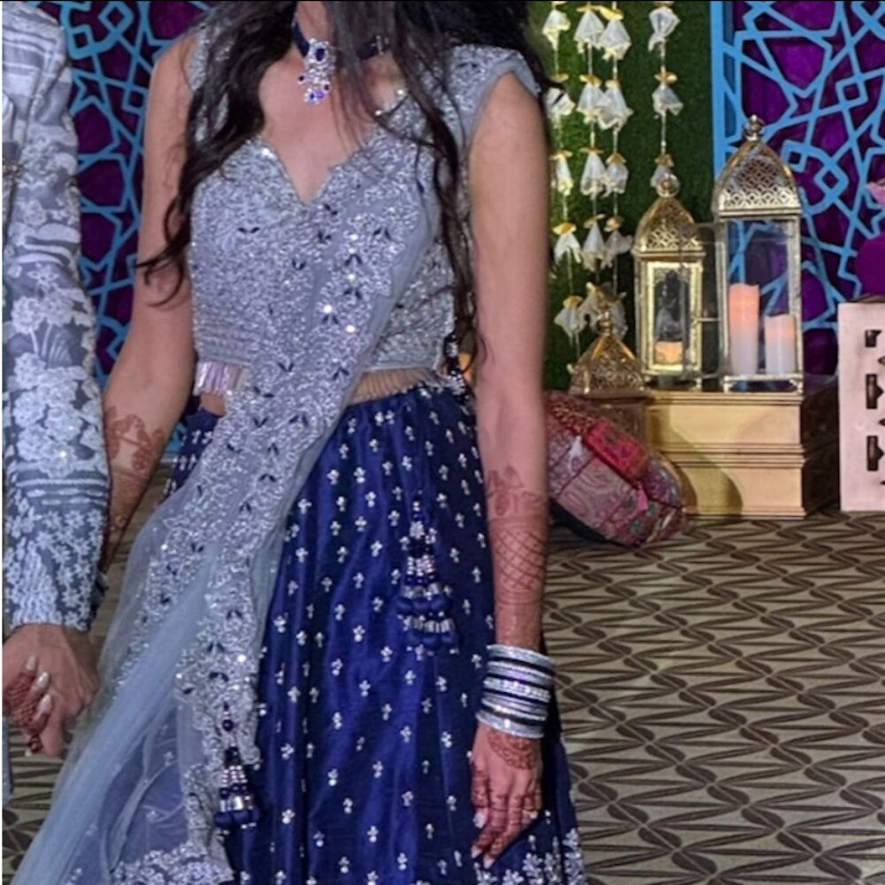 Royal Blue​/​Silver Lehenga